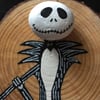 Jack skellington log slice stone art