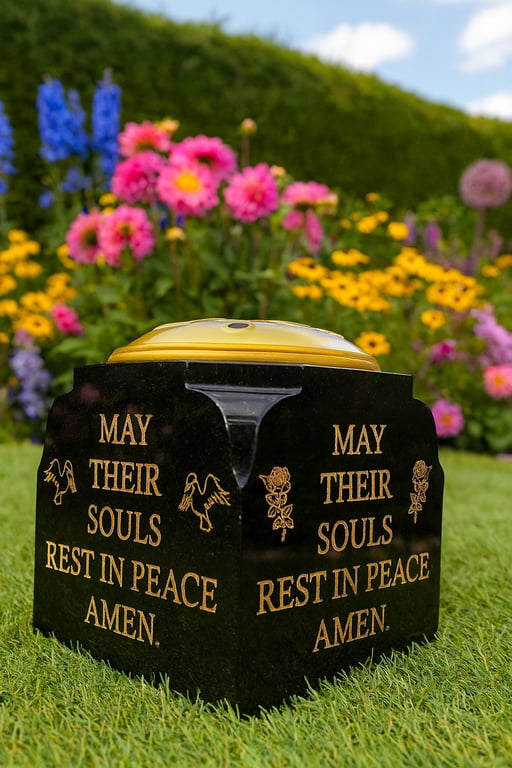 Personalised Grave Marker Grave Stone  Grave Rosebowl Cemetery Stone Marker 
