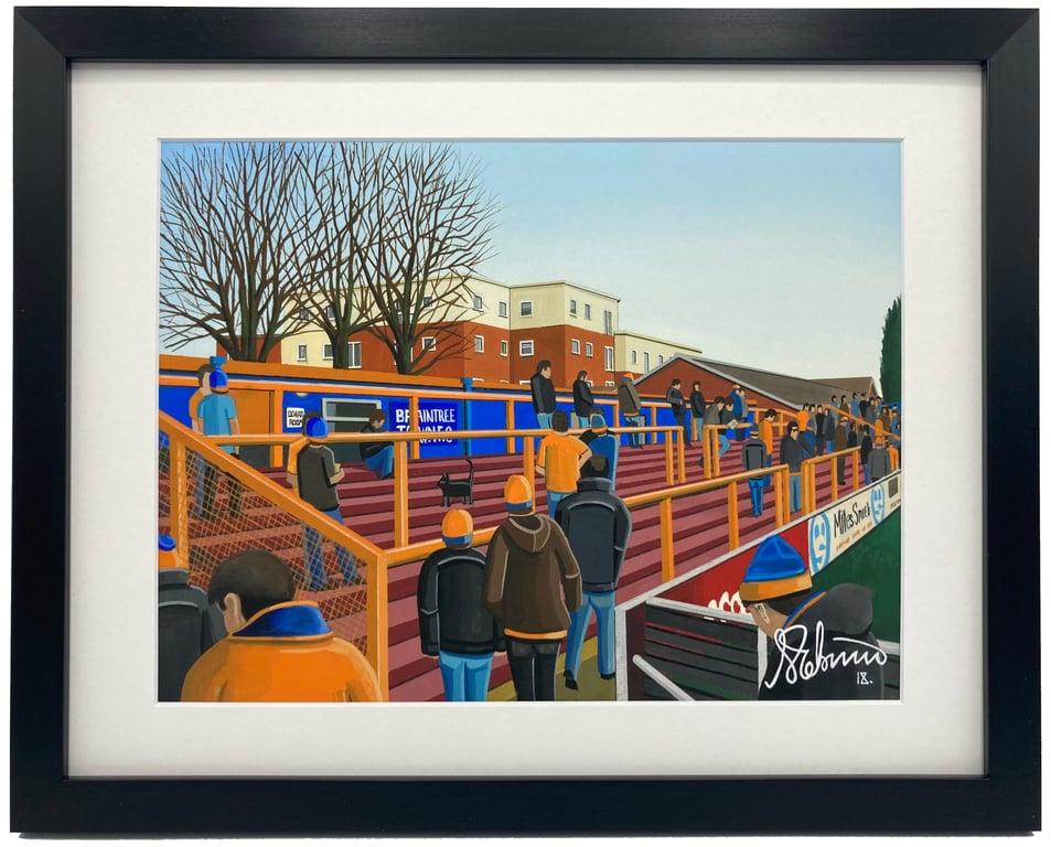 Braintree Town F.C, Cressing Road. Framed, Football Memorabilia Art Print.