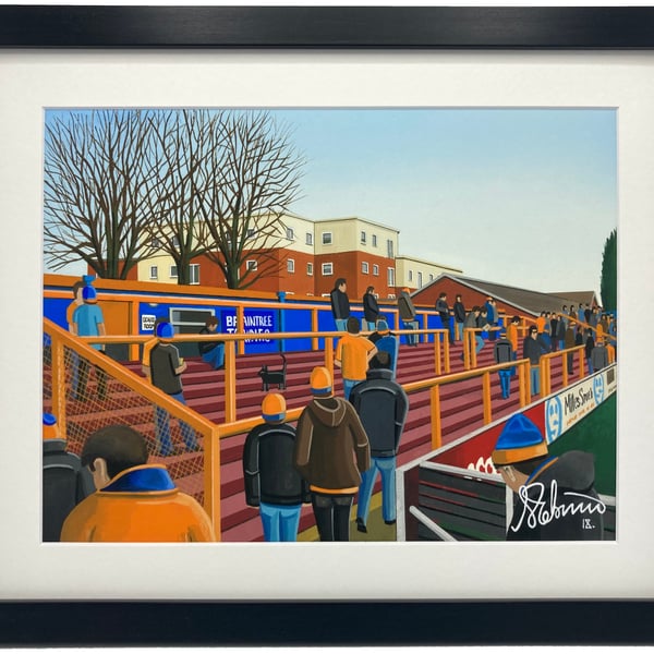 Braintree Town F.C, Cressing Road. Framed, Football Memorabilia Art Print.