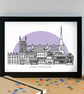 Worcester Skyline Art Print - Image 2
