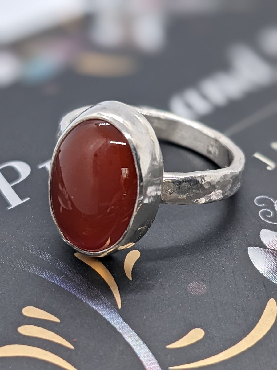 Handmade carnelian ring