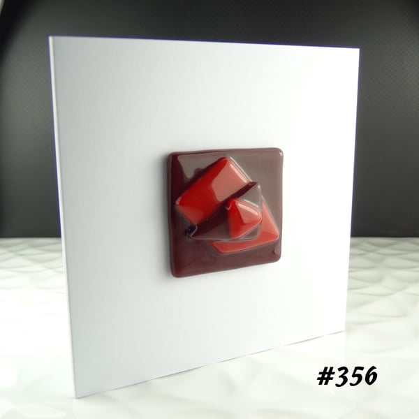 Fused glass blank card, artisan, handcrafted, textured - 6 options