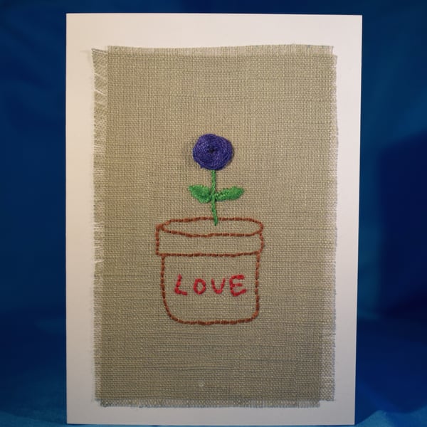 Flower in a love pot card