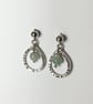 Sterling Silver Hammered Teardrop Earrings with Amazonite Gemstones - Image 4