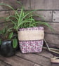 Upcycled Coffee Sack - Mini Shoulder Bag - Purple floral - Image 3