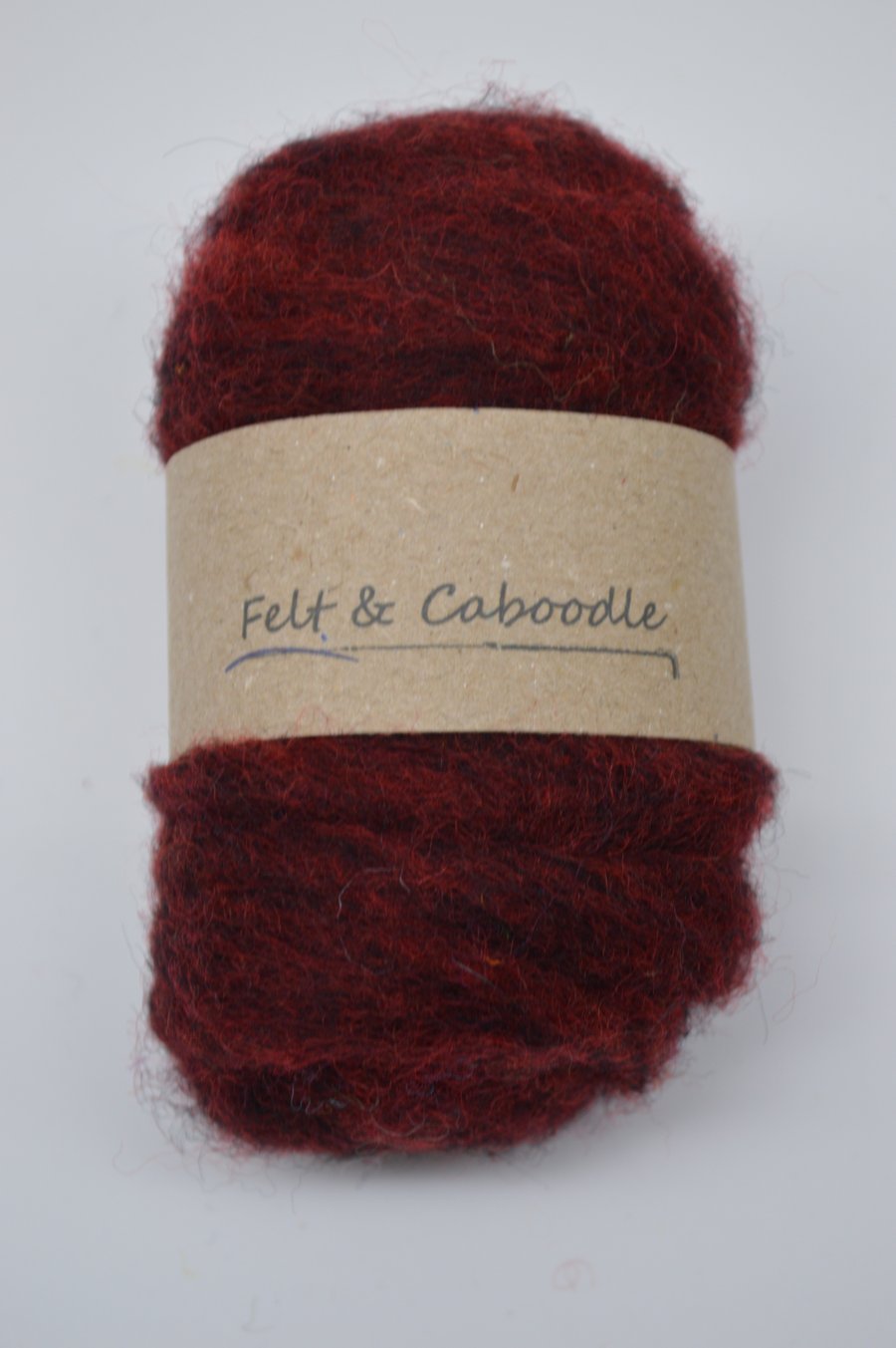 Carded Corriedale wool colour mix , Burgandy