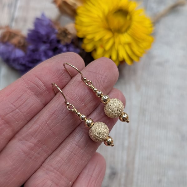 Gold Filled Sparkle Bead Earrings - JBJ1083
