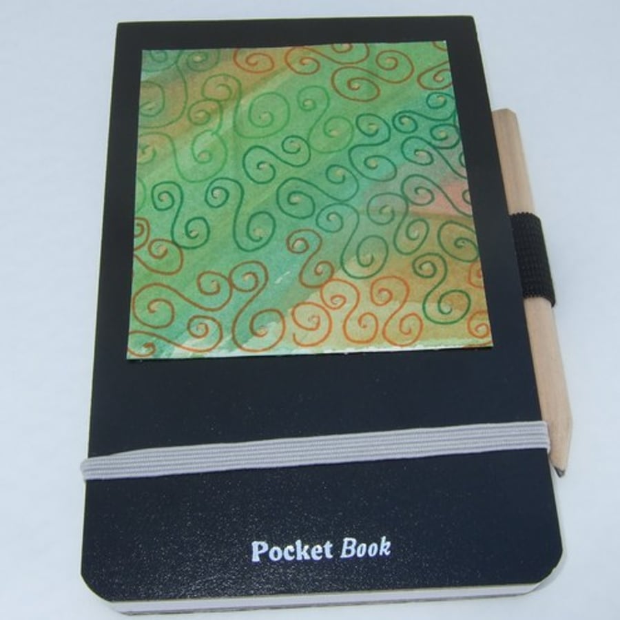 Notebook Green Orange Swirls