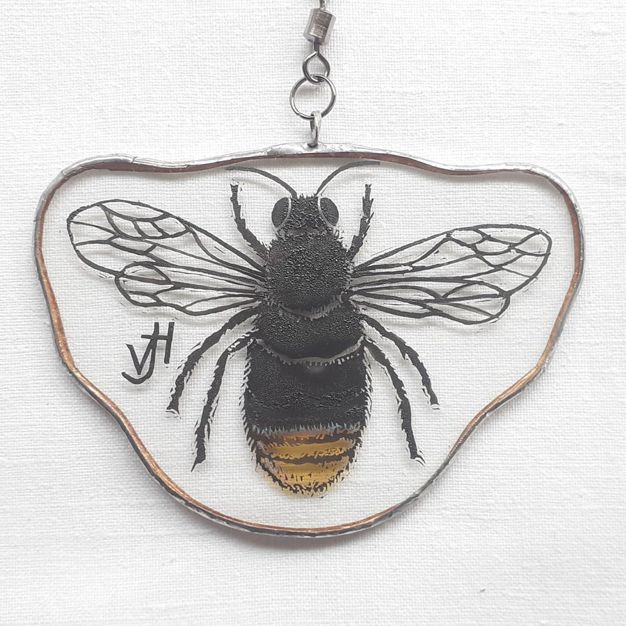 Stained Glass Bumblebee Spinning Suncatcher