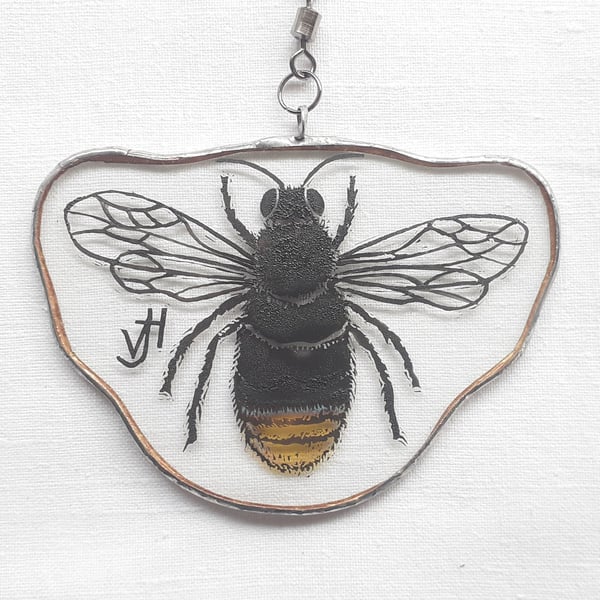 Stained Glass Bumblebee Spinning Suncatcher