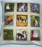 Dogs in squares cushion, - Image 1