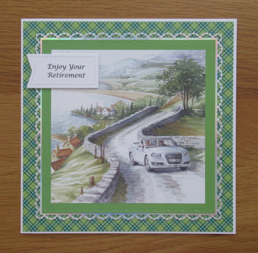 Coupe Car by the Sea - Retirement Card