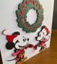 Handmade Minnie & Mickey Christmas Wreath Card - Image 3