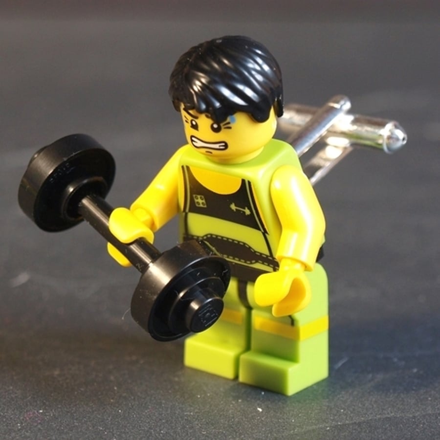LEGO® Body Builder Cuff Links for Weightlifters and Fans of the Gym