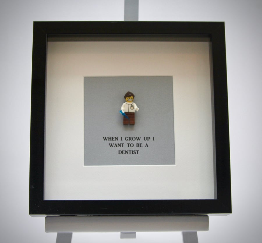 When I grow up I want to be A Dentist (female)  mini Figure frame