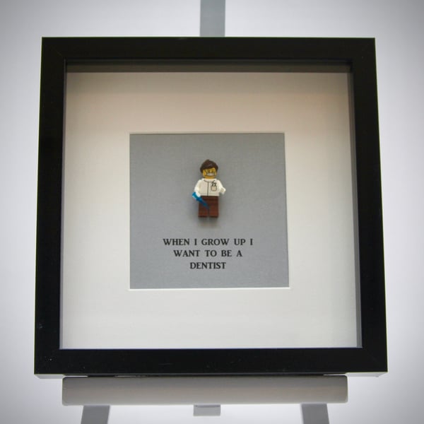 When I grow up I want to be A Dentist (female)  mini Figure frame