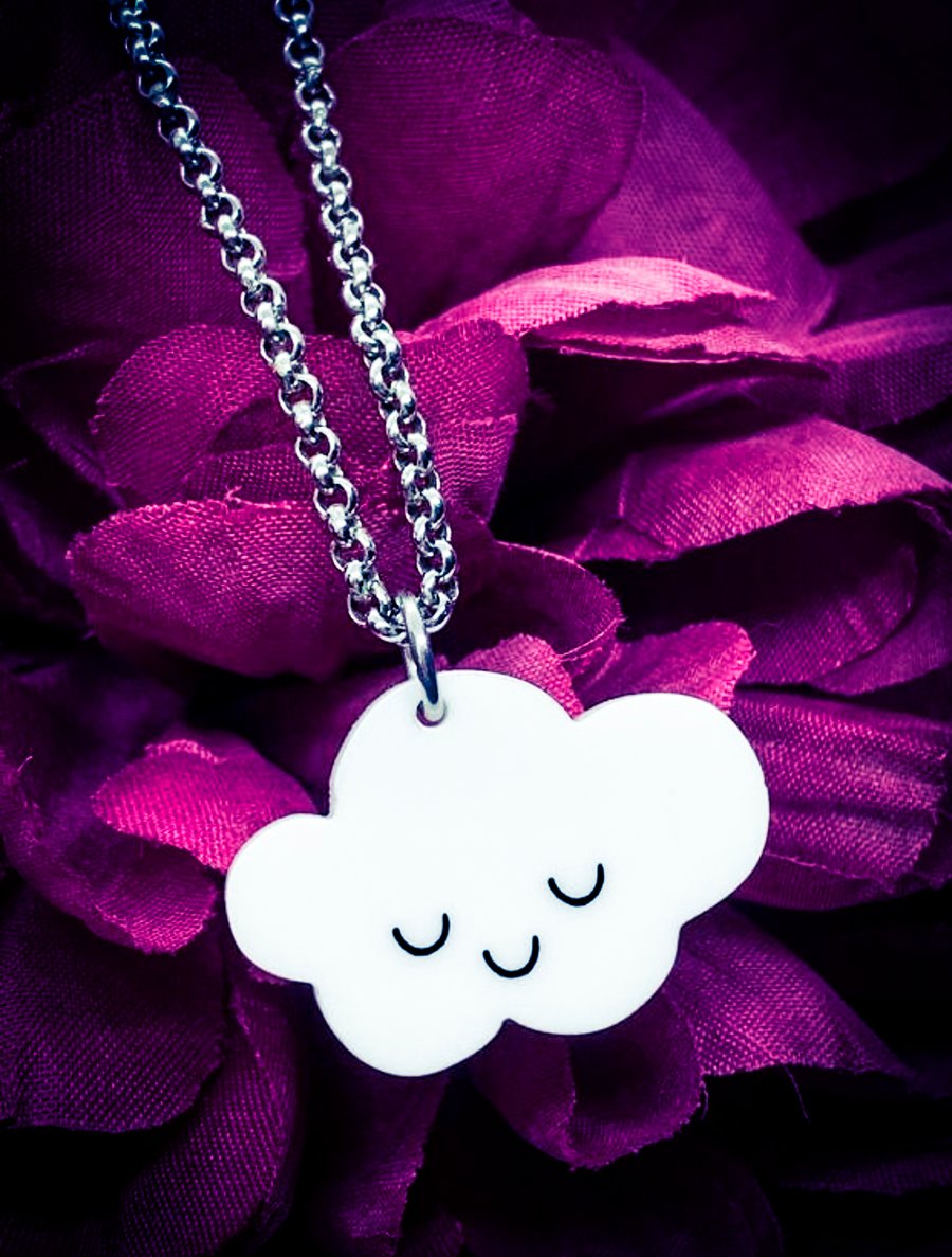 Kawaii Cloud Acrylic Necklace