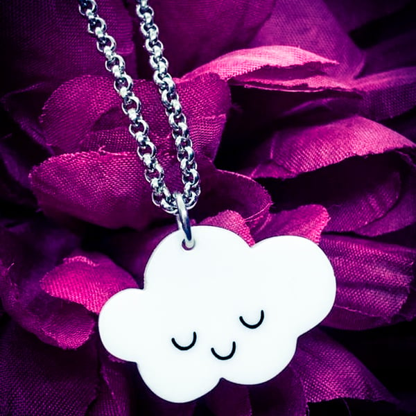 Kawaii Cloud Acrylic Necklace