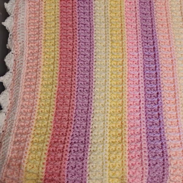 Candy stripe baby girl blanket 