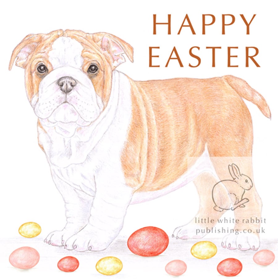 Winnie the English Bulldog - Easter Card
