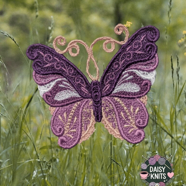 Butterfly Brooch – Free Standing Lace Embroidery