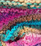 Handknit Vegan Chunky Circular Cowl Bright Multi - Image 4