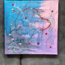 Abstract Dog Original Acrylic Mixed Media Artwork Painting on Canvas Board