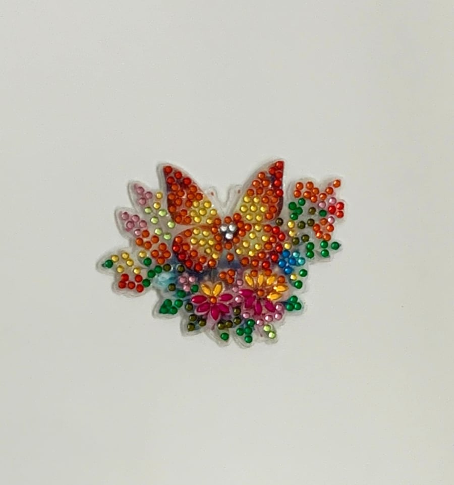 Crystal Art Butterfly Fridge Magnet. Design 3