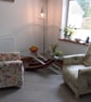 Fireside Chair Armchair Finch Toile Fabric Accent Birds Small Floral Blue Flower - Image 10