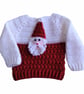Handmade Crocheted Baby Jumper, Santa Face Knitwear, 0-3 Months Xmas Outfit - Image 4