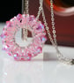 Pink Wheel Pendant with Crystals - Image 1