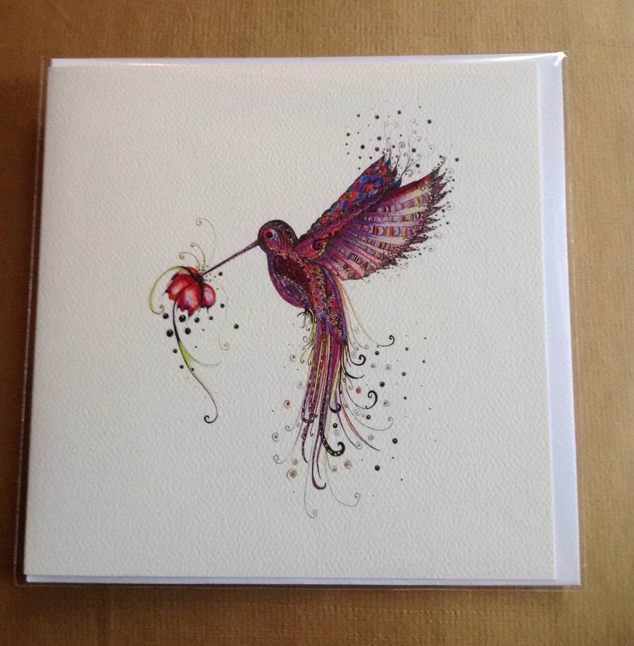 Pink Hummingbird card