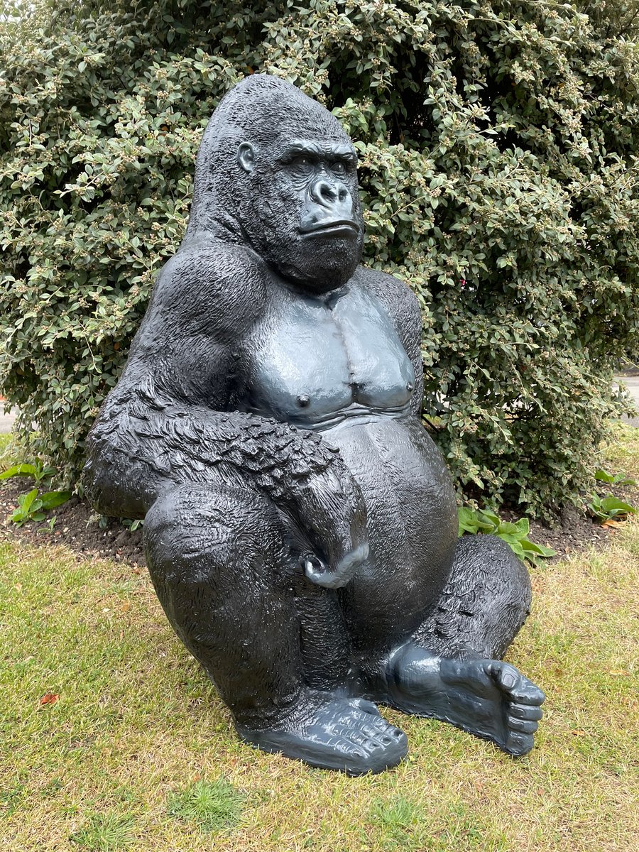 Large Fibreglass King Kong Gorilla Sculpture in Black