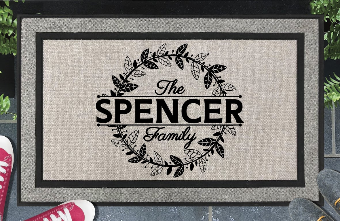 Personalised Surname Door Mat - Customised Family Name Doormat - All Weather 