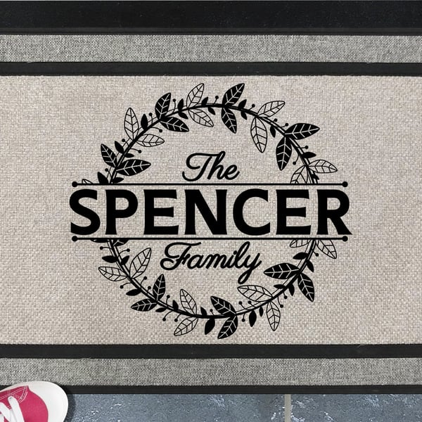 Personalised Surname Door Mat - Customised Family Name Doormat - All Weather 