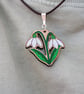 Wooden Snowdrop Necklace – Hand Painted & Folksy - Image 3