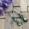 Abalone Small Teardrop & Crystal Earrings