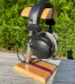 Handmade Solid Wood Beech & Purpleheart Headphone Stand - Gaming & Music Gift