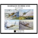 HAWKER HURRICANES In Flight - Gift Set of 4 Aviation Fine Art Cards - 7x5 Blank