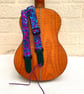  1 inch Wide Adjustable ukulele neck strap in Batik Cotton