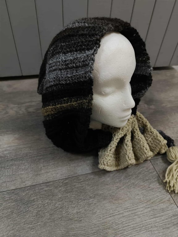 Hand crochet toggle scarf  snood