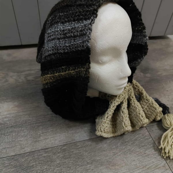 Hand crochet toggle scarf  snood