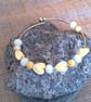 Rigid Bangle with Yellow Hearts and White Faceted Beads, Gift for Her, Bangle - Image 7