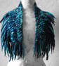 Peacock Blue scarf with tassels - Image 1