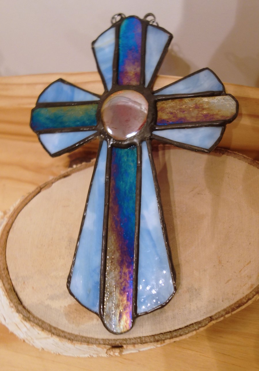 Stained Glass Cross Crucifix 