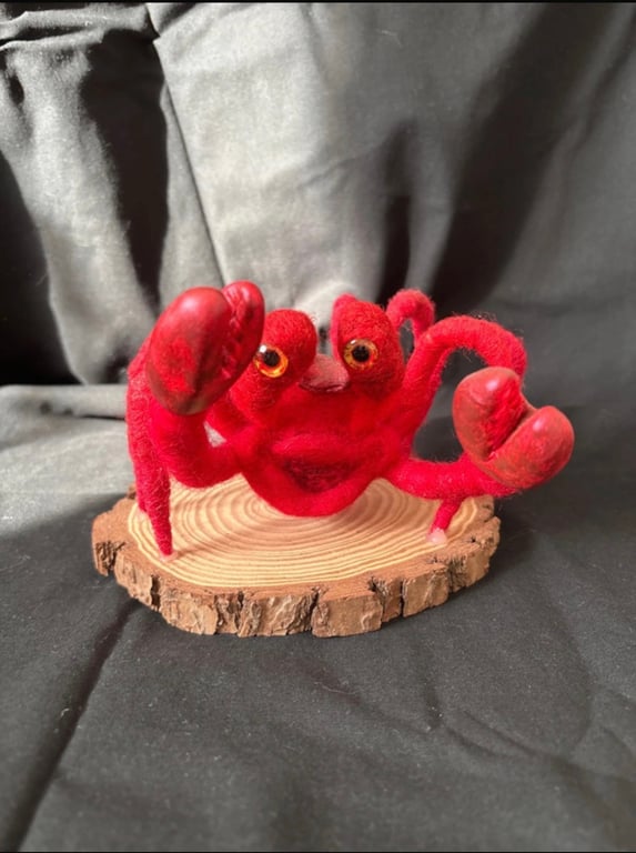 Handmade needle felted Crab
