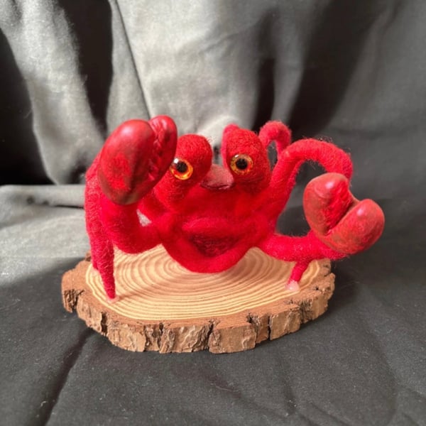 Handmade needle felted Crab