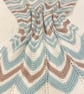 Blue, white and taupe chevron striped baby blanket in 100% cotton 