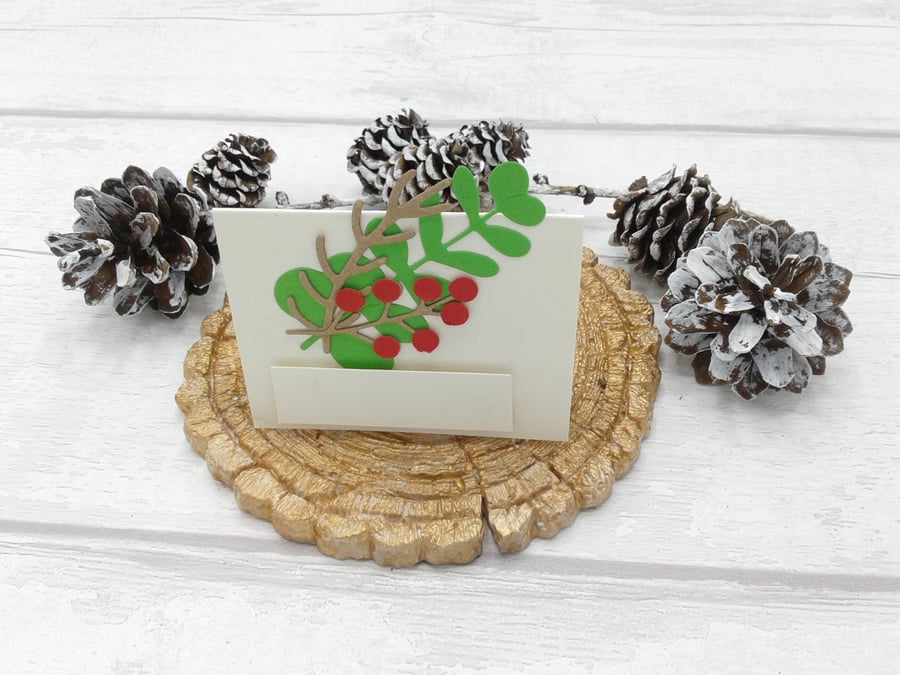 Christmas place settings. 10 ivory Christmas place cards. Winter weddings.